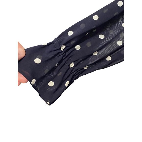 Jones New York Navy Blue & White Polka Dot Ruffle Tiered Dress Women’s Size 6 - Picture 3 of 11